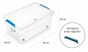 Pojemnik przezroczysty na kółkach 40 L - 1722