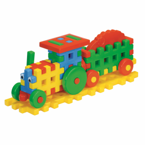 Construction blocks Farmer's tractor