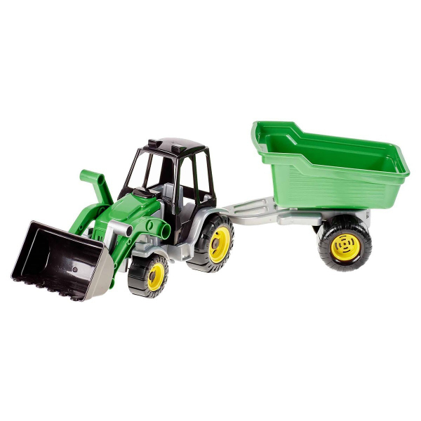 TRAKTOR MASTER Z PRZYCZEPĄ I ŁADOWACZEM