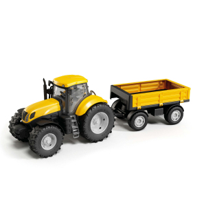 1123 Traktor żółty Adriatic z przyczepą w pudełku