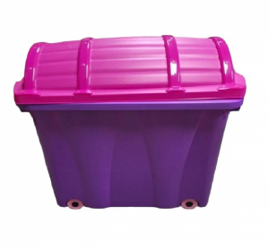 Kufer plastikowy niski fioletowy - 6133 (fioletowy, pokrywka ciemny róż)