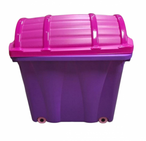 Kufer plastikowy wysoki fioletowy - 7130 (fiolet, pokrywka ciemny róż)
