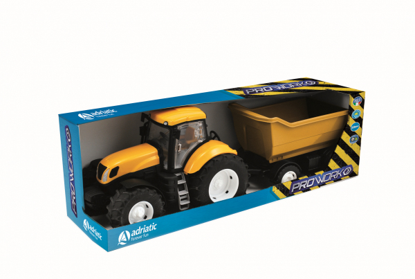 1133 Traktor żółty Adriatic z wywrotką w pudełku