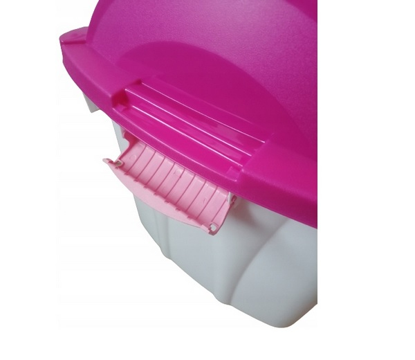 Kufer plastikowy niski fioletowy - 6133 (fioletowy, pokrywka ciemny róż)