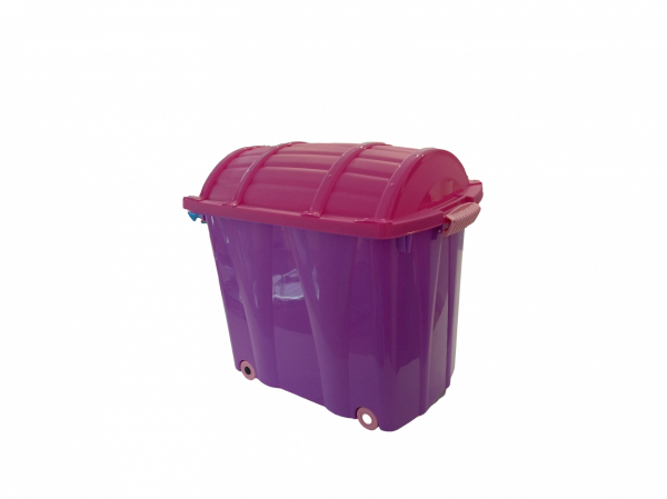 Kufer plastikowy wysoki fioletowy - 7130 (fiolet, pokrywka ciemny róż)