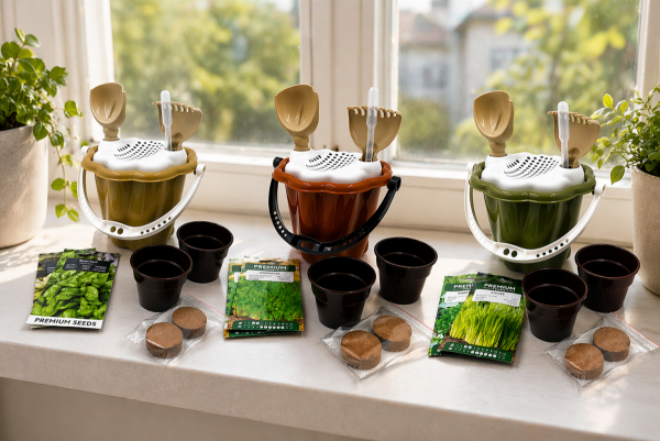 ZESTAW OGRODNICZY - BAZYLIA, TRAWA DLA KOTA