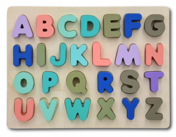 Układanka drewniania - ALFABET litery DUŻE Układanka drewniania - ALFABET litery DUŻE