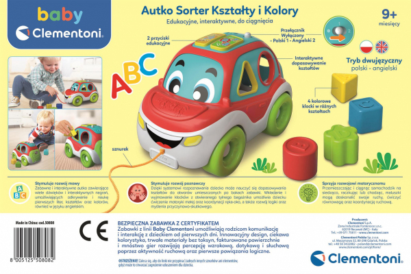 Autko sorter kształty i kolory Autko sorter kształty i kolory