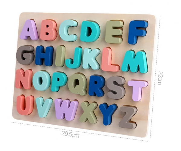Układanka drewniania - ALFABET litery DUŻE Układanka drewniania - ALFABET litery DUŻE